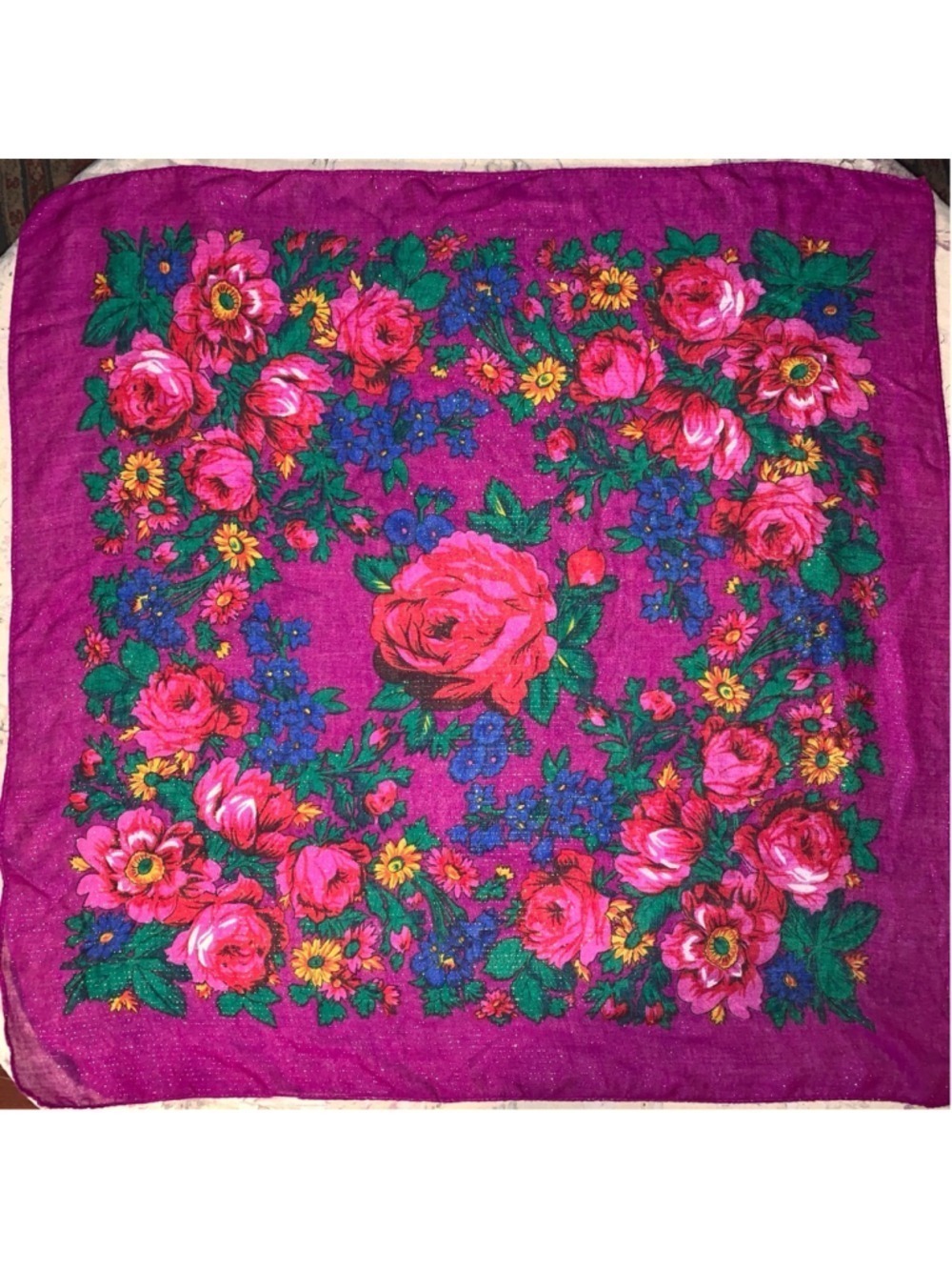 Women's Unbranded Scarf One Size Purple Floral